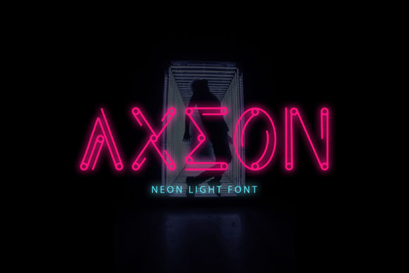 Axeon: A Futuristic and Neon Styled Display Font